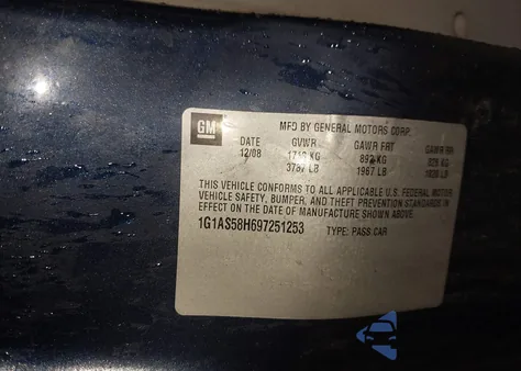 2009 Chevrolet Cobalt Ls from USA, damaged, VIN 1G1AS58H697251253